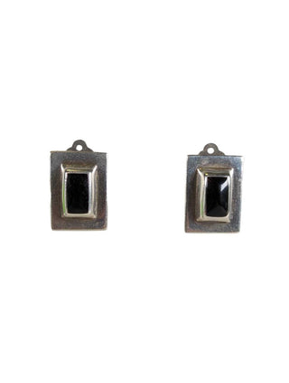 R SS Stone Clip Earrings