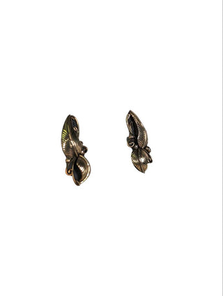 R sterling 12k GF leaf earrings