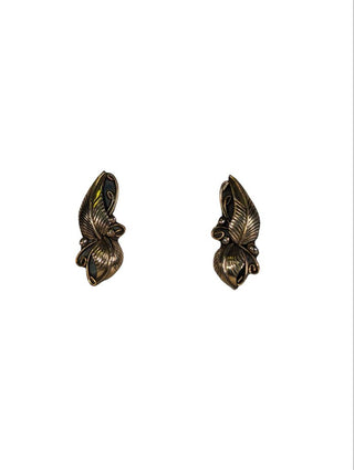 R sterling 12k GF leaf earrings