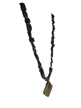 R SS Multi Stone Necklace w/ Pendant