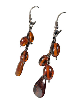 R SS Multi Stone Dangle Earrings