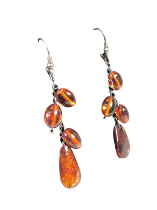 R SS Multi Stone Dangle Earrings