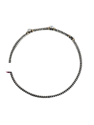 R sterling pearl bangle