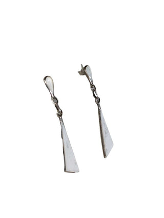 R Sterling triangular inlay earrings