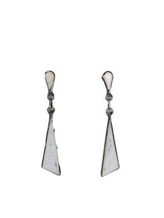 R Sterling triangular inlay earrings