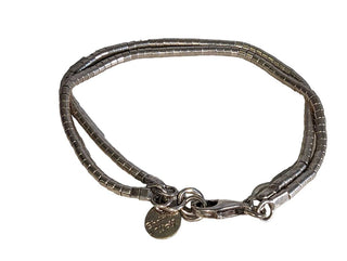 R Sterling double strand beaded bracelet