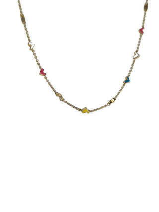 R Costume Multi Heart Necklace