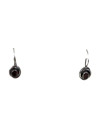 R SS Oval Stone Earrings