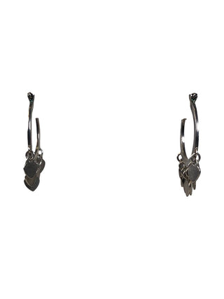 R Sterling multi dangle hoop earrings