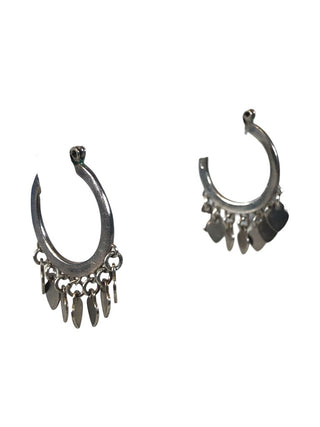 R Sterling multi dangle hoop earrings