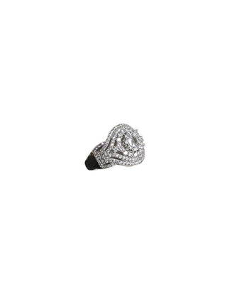 R sterling stone ring