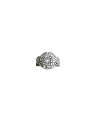 R sterling stone ring