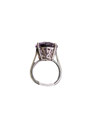 R sterling amethyst ring