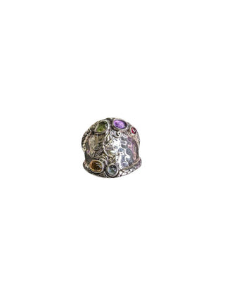 R sterling stone ring