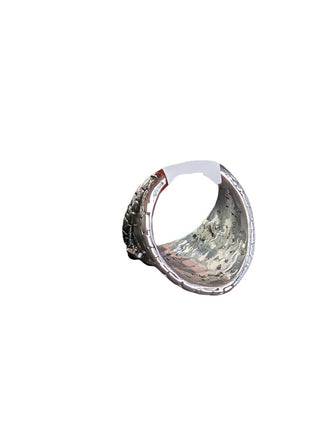 R sterling stone ring