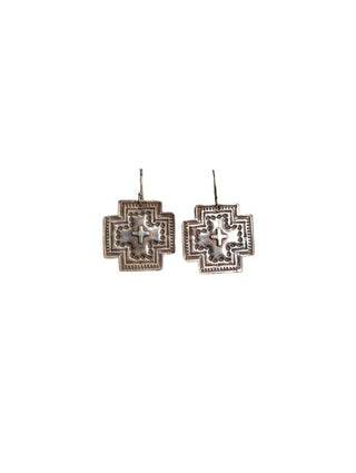 R sterling cross earrings