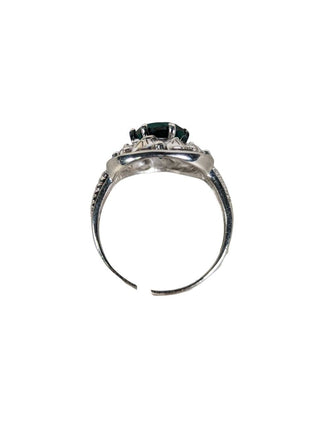R sterling green onyx ring