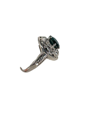 R sterling green onyx ring