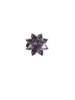R sterling amethyst ring