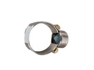 R Sterling 14k stone ring