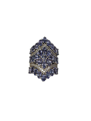 R sterling amethyst ring