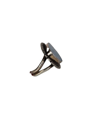 R sterling opal ring