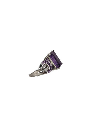 R sterling stone ring