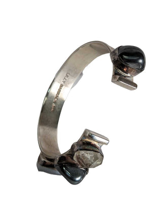 R sterling drusy Herkimer Diamond cuff
