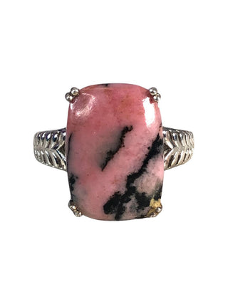 Sterling rectangular stone ring