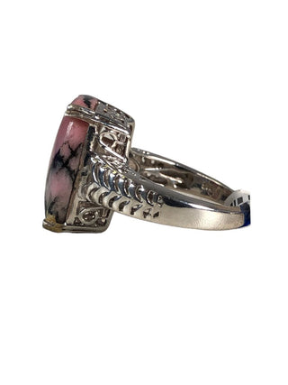 Sterling rectangular stone ring