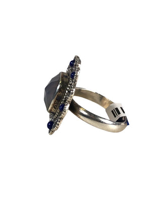 Sterling square multi stone ring