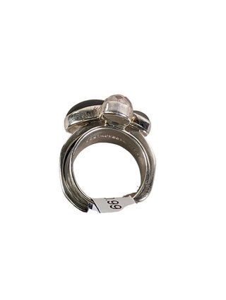 R sterling stone ring