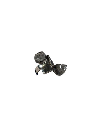 R sterling stone ring