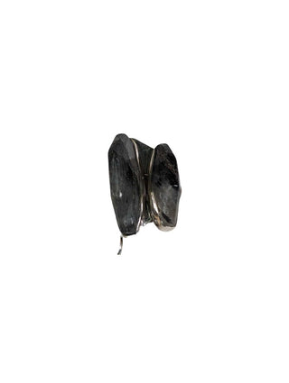 R sterling rutilated quartz ring