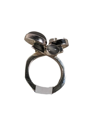 R sterling shell druzy ring