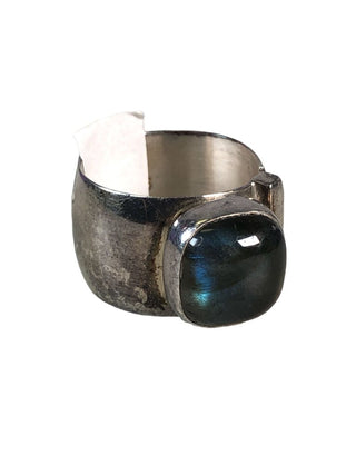 Sterling stone cigar band ring