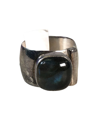 Sterling stone cigar band ring