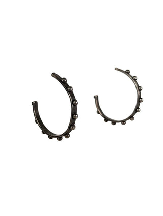 R sterling studded hoop earrings