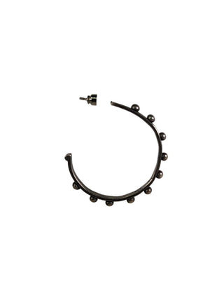 R sterling studded hoop earrings