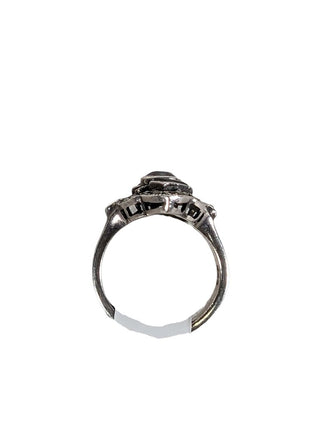 R sterling stone ring