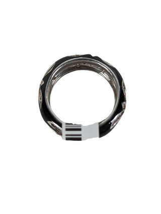 R sterling enamel ring