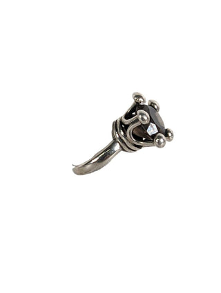 R sterling stone ring