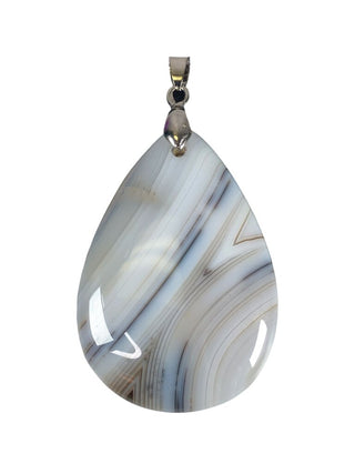 Sterling teardrop stone pendant
