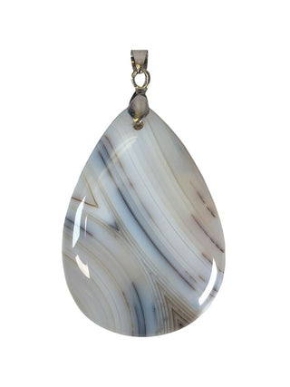 Sterling teardrop stone pendant