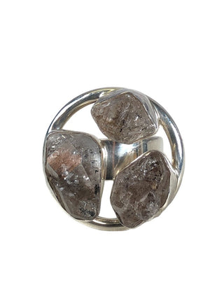 R sterling large Herkimer Diamond ring