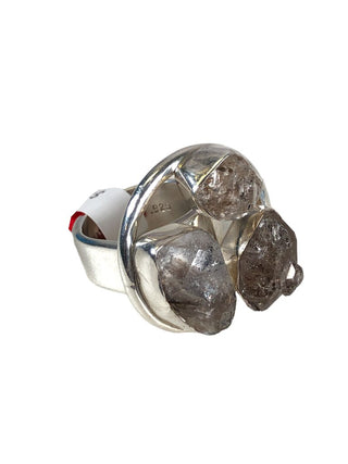 R sterling large Herkimer Diamond ring