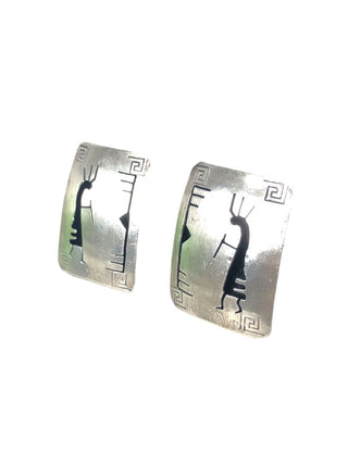 Sterling kokopelli rectangular earrings