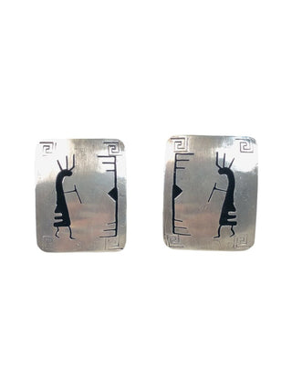 Sterling kokopelli rectangular earrings