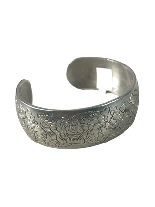R Etched Pewter Cuff