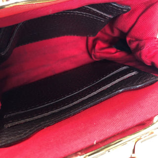 R Pebble Leather Kiss Lock Coin Purse